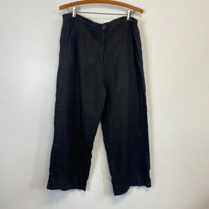 Flax 100% Linen Lagenlook Black Pants